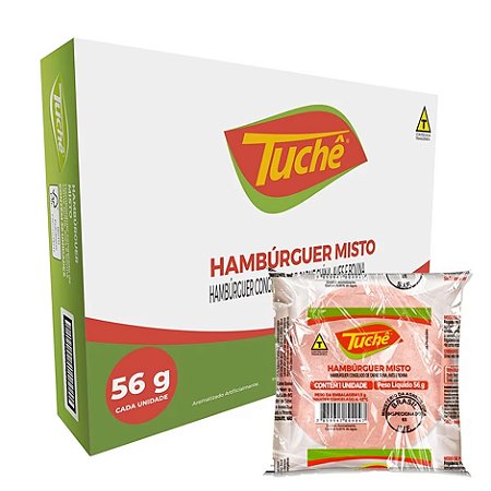 Hambúrguer Misto Congelado 36x56 G Tuchê / Forn. Classe D - Caixa 10,1 Kg