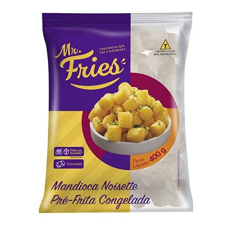 Mandioca Noisette Pré Frita Congelada Mr. Fries 2kg / Forn. Classe D - Caixa 10 Kg