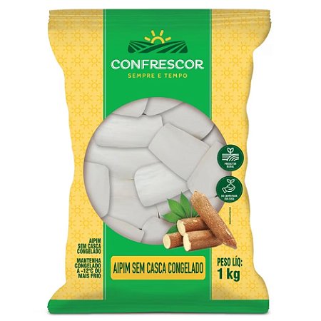 Aipim Sem Casca Congelado Confrescor 1kg / Forn. Classe D - Caixa 10 Kg