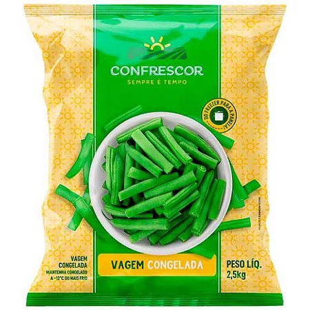 Vagem Cortada Congelada Confrescor 2,5kg Forn. Classe D - Caixa 10 Kg