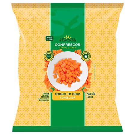 Cenoura Em Cubos Congelada Iqf Confrescor 1,01kg / Forn. Classe D - Caixa 10,1 Kg