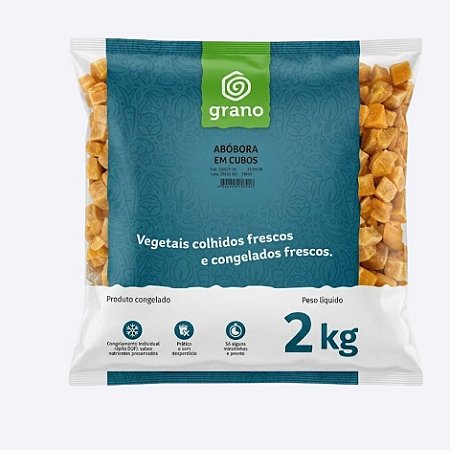 Abobora Em Cubos Congelada Grano 2kg / Forn. Classe D - Caixa 10 Kg