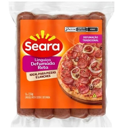 Linguiça Calabresa Reta Resfriado Seara 2,5kg Linha D - Caixa 15 Kg