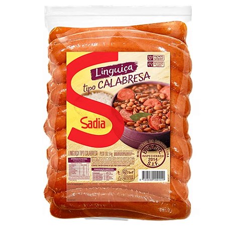 Linguiça Calabresa Sadia Pct 5kg / Forn. Classe V - Caixa 20 Kg