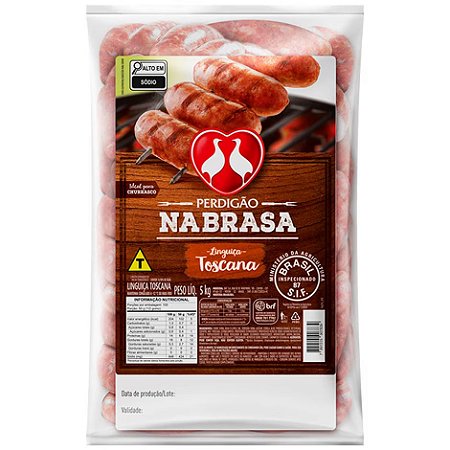 Linguiça Toscana Congelado Nabrasa Perdigao - Caixa 5 kg