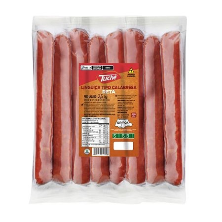 Linguiça Calabresa Reta Resfriada Tuchê 2,5kg Linha D - Caixa 15 Kg