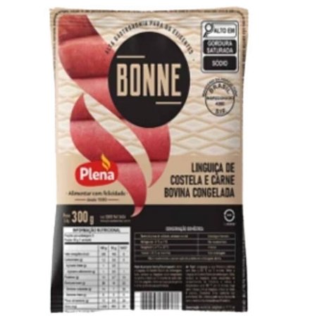 Linguiça de Costela Bovina Tradicional 300g Congelado Plena - Caixa 4,5 Kg