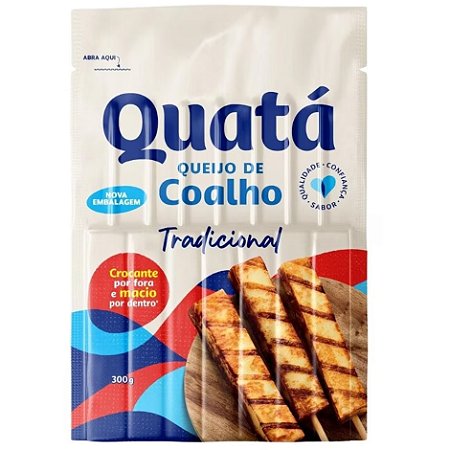 Queijo Coalho Tradicional Espeto Resfriado Quata 300g / Forn. Classe D - Caixa 20 unidades