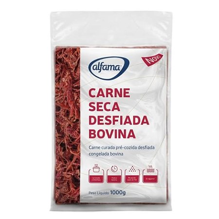 Carne Bovina Seca Desfiada Congelada Alfama - Embalagem 1Kg