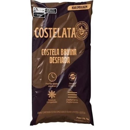Costela Desfiada Bovina Congelada Costelata 1kg / Forn. Classe D - Caixa 10 unidades