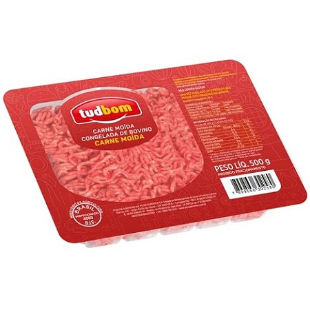 Carne Moída Bovina B Tudbom 500g / Forn. Classe D - Caixa 20 unidade