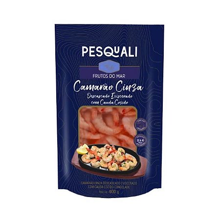 Camarão Cinza Descascado Eviscerado Com Cauda Cozido Congelado 32/45 400g / Forn. Classe D - Caixa 10 unidades