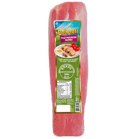 Filé Mignon Suíno Congelado Palmali 860g / Forn. Classe D - Caixa 12 Kg