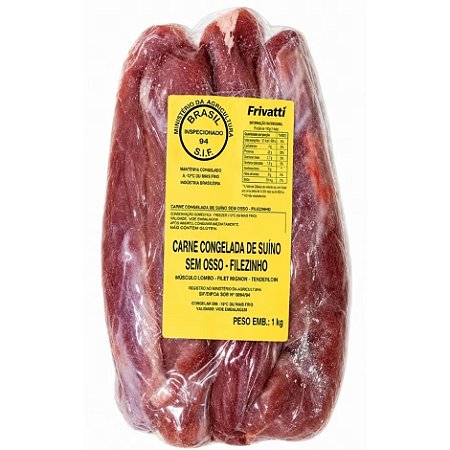 Filé Mignon Suíno Congelado Frivatti / Forn. Classe D - Caixa 21 Kg