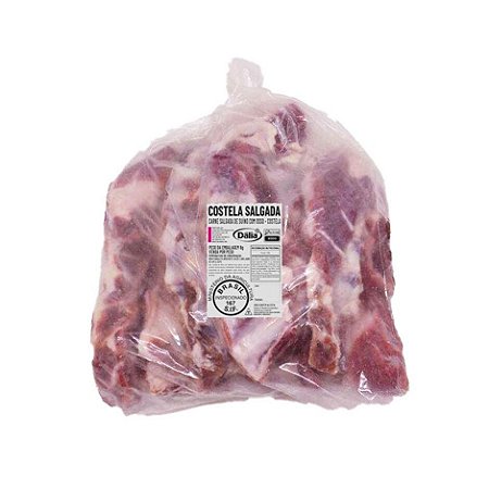 Costela Suína Tiras Salgada Resfriada Dalia / Forn. Classe D - Caixa 10 kg