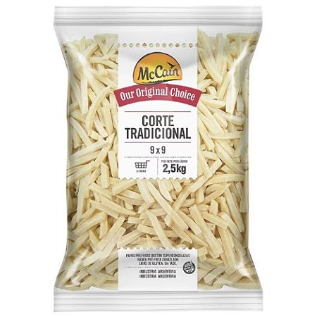 Batata 9mm Congelado McCain 2,5kg / Forn. Classe D - Caixa 15 Kg