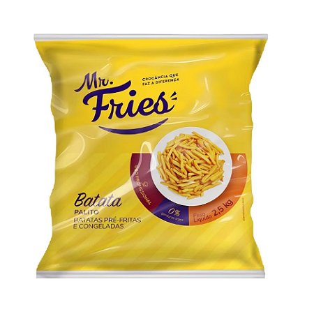 Batata 7mm Corte Fino Congelado Mr Friella 2,5kg / Forn. Classe D - Caixa 12,5 Kg