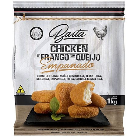 Empanado Chicken Frango com Queijo Congelado Baita 1kg / Forn. Classe - Caixa 10 unidades
