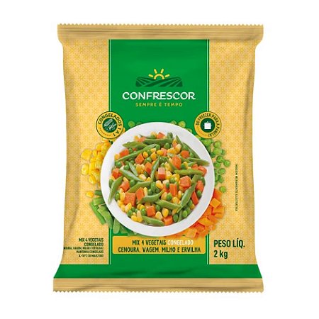 Mix 4 Vegetais Congelado Confrescor 2kg / Forn. Classe D - Caixa 10 Kg