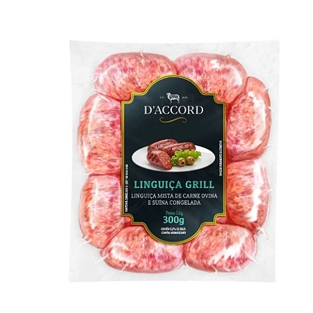 Linguiça de Cordeiro Mista Suína Congelada D accord 300g / Forn. Classe D - Caixa 20 unidade