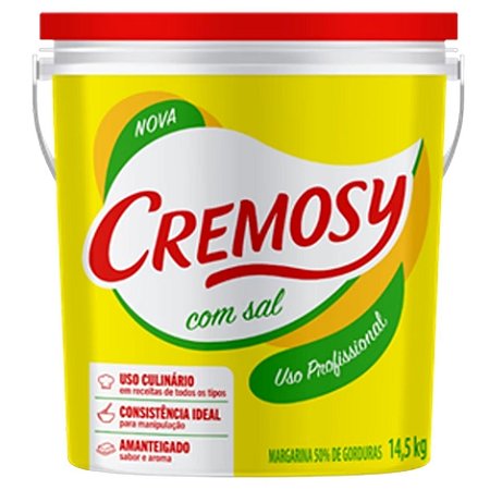 Margarina com Sal 50% lipídios Balde Cremos 14,5kg / Forn. Classe D