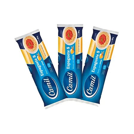 Massa de Espaguete N8 ovos Camil 500g - Caixa 20 unidades