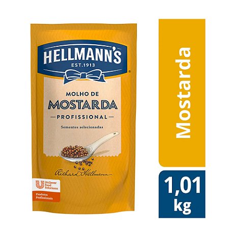 Mostarda Amarela Doypack Hellmann 1,01kg / Forn. Classe D - Caixa 10,1 Kg