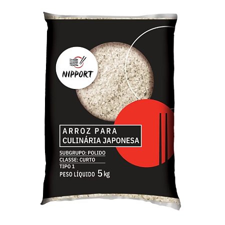 Arroz Oriental Curto Nipport 5kg / Forn. Classe D - Caixa 5 unidades