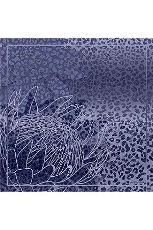 Lenço Majestosa Print future dusk em cetim de poliéster | 70x70cm