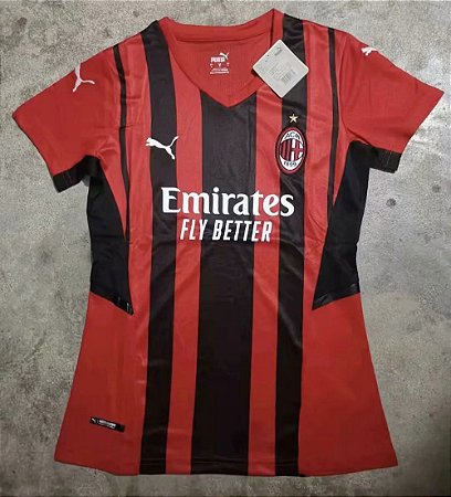 Camisa Milan 2021-22 (Home-Uniforme 1) - Feminina