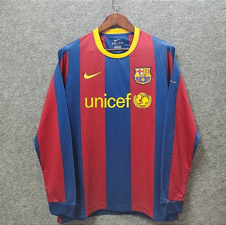 Camisa Barcelona 2010-11 (Home-Uniforme 1) - Manga Longa