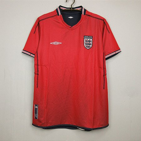 Camisa Inglaterra  2002 (Away-Uniforme 2) - Copa do Mundo (estilo reversível)
