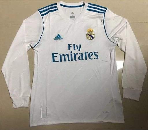 Camisa Real Madrid 2017-2018 (Home-Uniforme 1) - Manga Longa