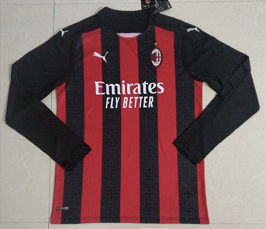 Camisa do milan manga longa Clearance