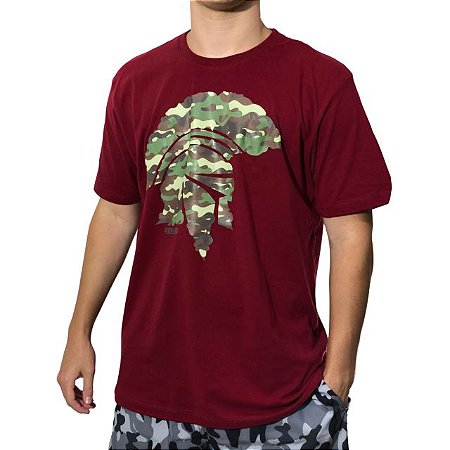 Camiseta Kevland Camuflado Militar Vermelho