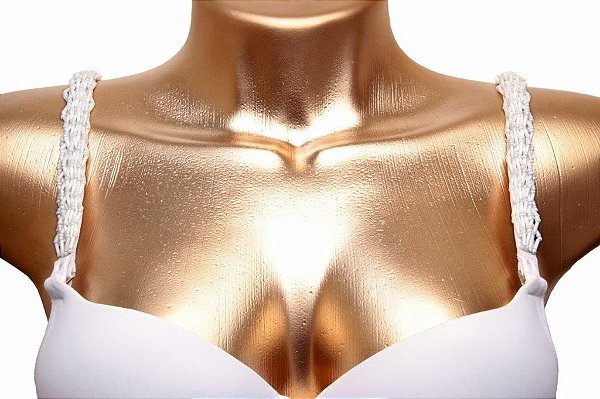 Alças de Sutiã branca com canutilhos translúcidos