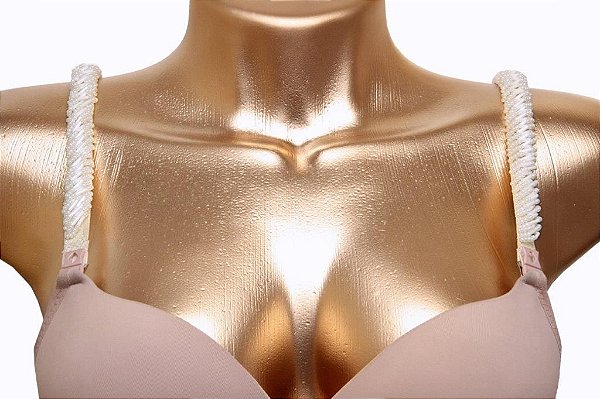 Alça de sutiã pérola com canutilhos espelhados