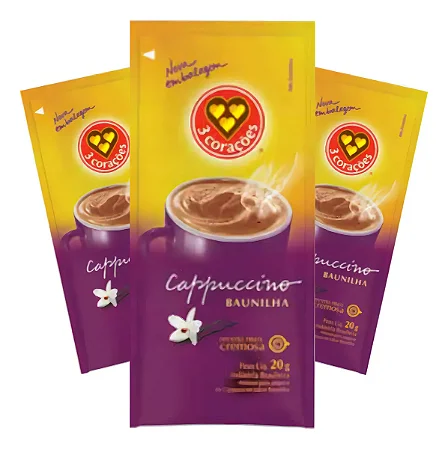 CAFE CAPPUCCINO 3 CORACOES BAUNILHA SACHE 20G