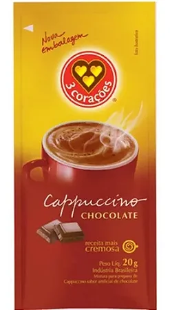 CAFE CAPPUCCINO 3 CORACOES CHOCOLATE SACHE 20G