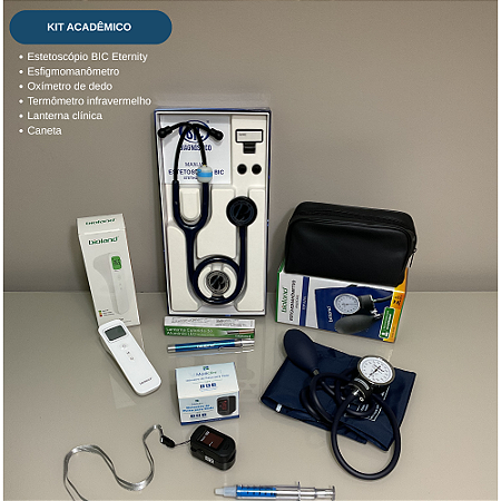 Kit Acadêmico TOP – Estetoscópio BIC Eternity + Acessórios