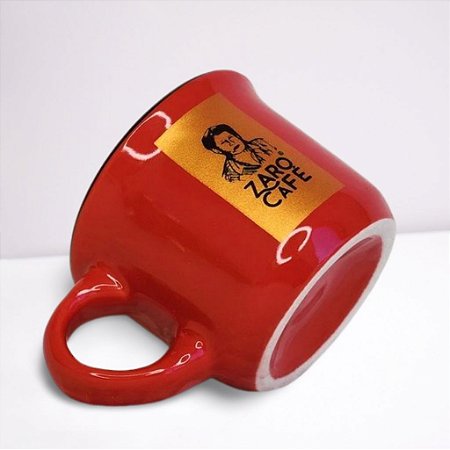 Caneca Zaro Café Vermelha com Borda Preta 70ml