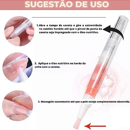 Kit 10 Canetas Oleo Hidratante de Cuticula Revitalizador
