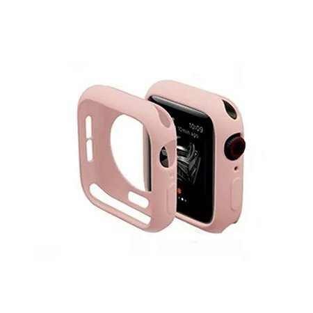 Capa Protetora Silicone para Apple Watch Cor:Areia Rosa;Tamanho:38mm