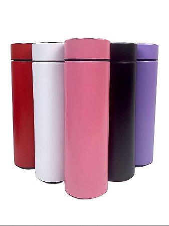 Garrafa Térmica À Vácuo Aço Inoxidável 500ml Visor Temperatura
