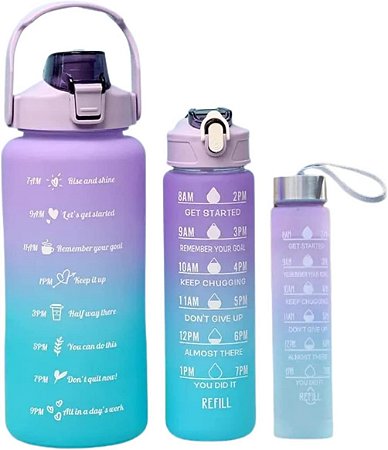 Kit 03 Garrafa De Água Squeeze