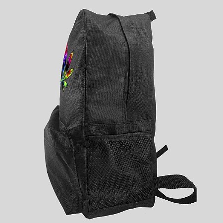 Mochila Bolsa Básica Masculina Preta Estampado Pega a Visão Planta