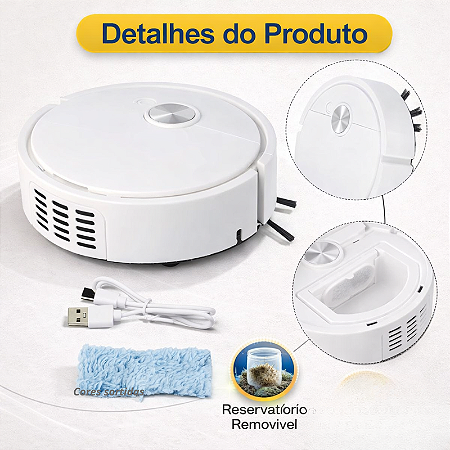 Mini robô Limpeza Automática, Inteligente, USB, Aspirador De Poeira, Sugador, Po