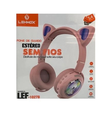 Headphone Com Bluetooth Gatinho LEF1027B