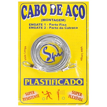 Cabo de aço galvanizado e plastificado para redes