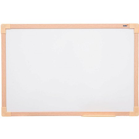 QUADRO BRANCO MOLDURA MADEIRA 30X40CM UV MDF SOFT - STALO